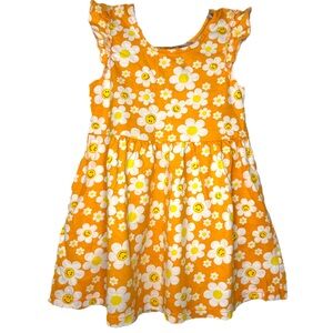 EUC Kidgets 24m orange & White daisy print Dress & bloomers, keyhole back